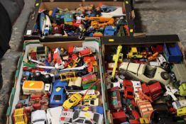 THREE TRAYS OF ASSORTED DIE CAST CARS ETC TO INCLUDE DINKY