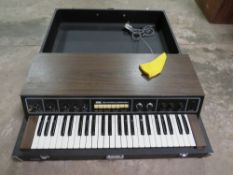 A KORG POLYPHONIC ENSEMBLE ORGAN / SYNTHESIZER IN CASE - MODEL PE-2000 - COMPLETE WITH PEDAL