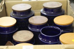 A TRAY OF ASSORTED HORNSEA STORAGE JARS