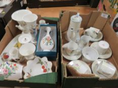 TWO SMALL TRAYS OF CERAMICS TO INCLUDE A NORITAKE COFFEE SET