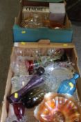 TWO TRAYS OF ASSORTED GLASSWARE ETC TO INCLUDE BOWLS ETC
