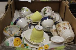 THREE TRAYS OF ASSORTED CERAMIC TEAWARE TO INCLUDE ROYAL ALBERT AND WEDGWOOD