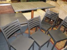 TWO PATIO/BISTRO TABLES WITH FOUR OUTDOOR CHAIRS