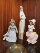 THREE NAO FIGURINES