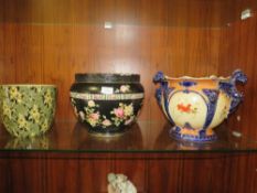 THREE DECORATIVE VINTAGE JARDINIERES