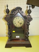 A VINTAGE MANTLE CLOCK A/F, MIRROR ETC