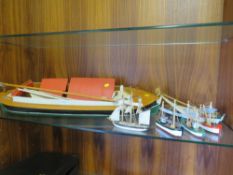 A COLLECTION OF SIX MODEL BOATS