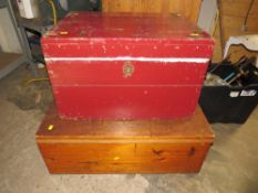 TWO LARGE WOODEN BOXES