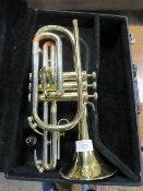 A BLESSING SCHOLTASTIC CORNET IN FITTED CARRY CASE