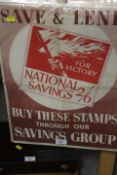 A VINTAGE ADVERTISING POSTER FOR NATIONAL SAVINGS STAMPS