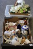 TWO TRAYS OF ASSORTED CERAMICS ETC