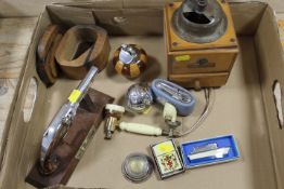 A SELECTION OF NOVELTY CIGARETTE LIGHTERS ETC TO INCLUDE A NOVELTY ADVERTISING B+I LINE ART DECO