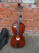 A STENTOR STUDENT II ¼ CELLO IN CARRY CASE