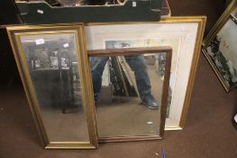 TWO MIRRORS TOGETHER WITH A PRINT