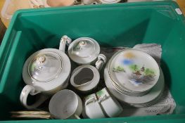 A BOX OF ORIENTAL TEAWARE