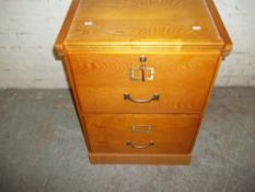 A MODERN WOODEN LOCKING 2 DRAWR FILING CABINET