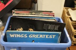A TRAY OF LP RECORDS TO INCLUDE FLEETWOOD MAC, ULTRAVOX ETC