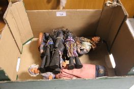 THREE TRIBAL FIGURES TOGETHER WITH 2 OTHERS