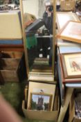 A QUANTITY OF PICTURES PRINTS AND A MIRROR