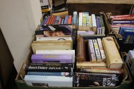 TWO TRAYS OF MISCELLANEOUS BOOKS TO INCLUDE NOVELS