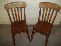TWO ANTIQUE WOODEN DINING CHAIRS