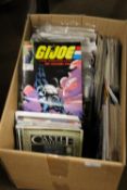 A BOX OF MISCELLANEOUS COMICS TO INCLUDE GI JOE, ROBIN, STARMAN, ETC
