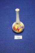 A FRUIT PATTERNED ROYAL WORCESTER VASE