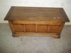 AN OAK OTTOMAN BLANKET BOX