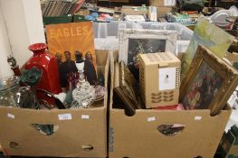 TWO BOXES OF SUNDRIES TO INCLUDE PICTURES ETC
