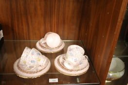 A FLORAL DECORATED TEA SET