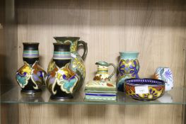 EIGHT PIECES OF GOUDA CHINA