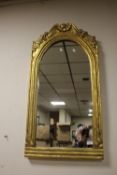 A GILT FRAMED DECORATIVE MIRROR HEIGHT 96 CM