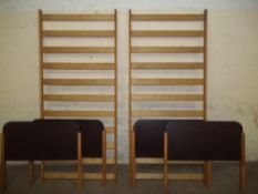 TWO WOODEN FRAMED SINGLE BED FRAMES