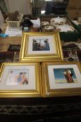 THREE FRAMED MODERN PRINTS