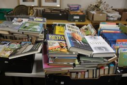 FOUR BOXES OF CRICKET RELATED BOOKS