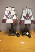 TWO TIFFANY STYLE LAMPS