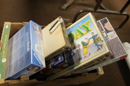 A TRAY OF ASSORTED BOARD GAMES ETC