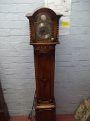 AN OAK GRAND MOTHER CLOCK