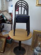 A ROUND CAFE TABLE AND 4 CHAIRS