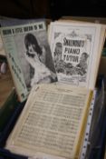 A TRAY OF VINTAGE SHEET MUSIC