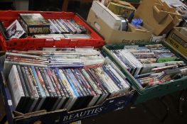 THREE TRAYS OF ASSORTED DVDS
