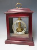 A 20TH CENTURY DENT OF LONDON GREAT WHEEL SKELETON CLOCK, the silvered chapter ring with Roman