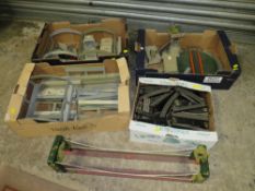 FOUR BOXES OF ASSORTED TRIX / DUBLO RAILWAY TRACK ETC., including Trix die cast buildings railway