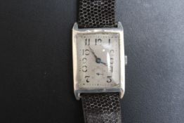 A VINTAGE ART DECO 925 SILVER WRIST WATCH, W 3 cm
