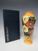 A MOORCROFT COLLECTORS CLUB VICTORIANA PATTERN VASE, painted marks and signed by Emma Bossons to