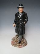 A LIMITED EDITION ROYAL DOULTON SIR WINSTON CHURCHILL FIGURE - HN3433, No 2072 / 5000, with