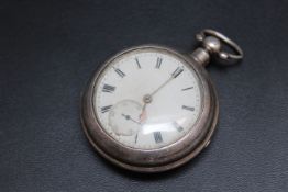 A SILVER PAIR CASED WATCH - BIRMINGHAM 1912, Dia 5 cm