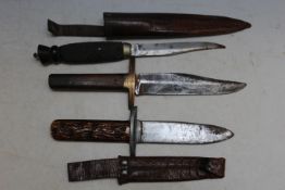 A SCOUT KNIFE, Bowie knife and an antique style dagger (3)