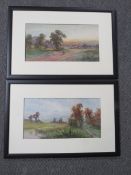 FRANK HIDER (1861-1933). English school, a pair of rural wooded scenes with farmsteads, sheep and