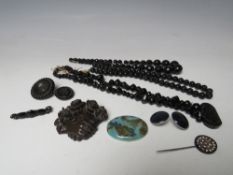 A RUSKIN OVAL CERAMIC PANEL AND TWO RUSKIN BUTTONS, all with impressed marks to reverse, together